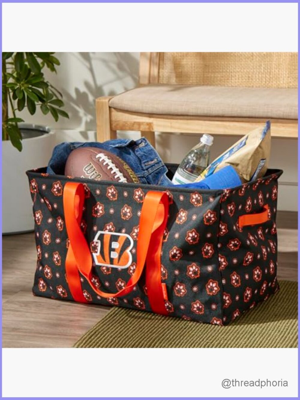 Large Recycled Lighten Up Reactive Car Tote with Pockets - Picture 2 of 3